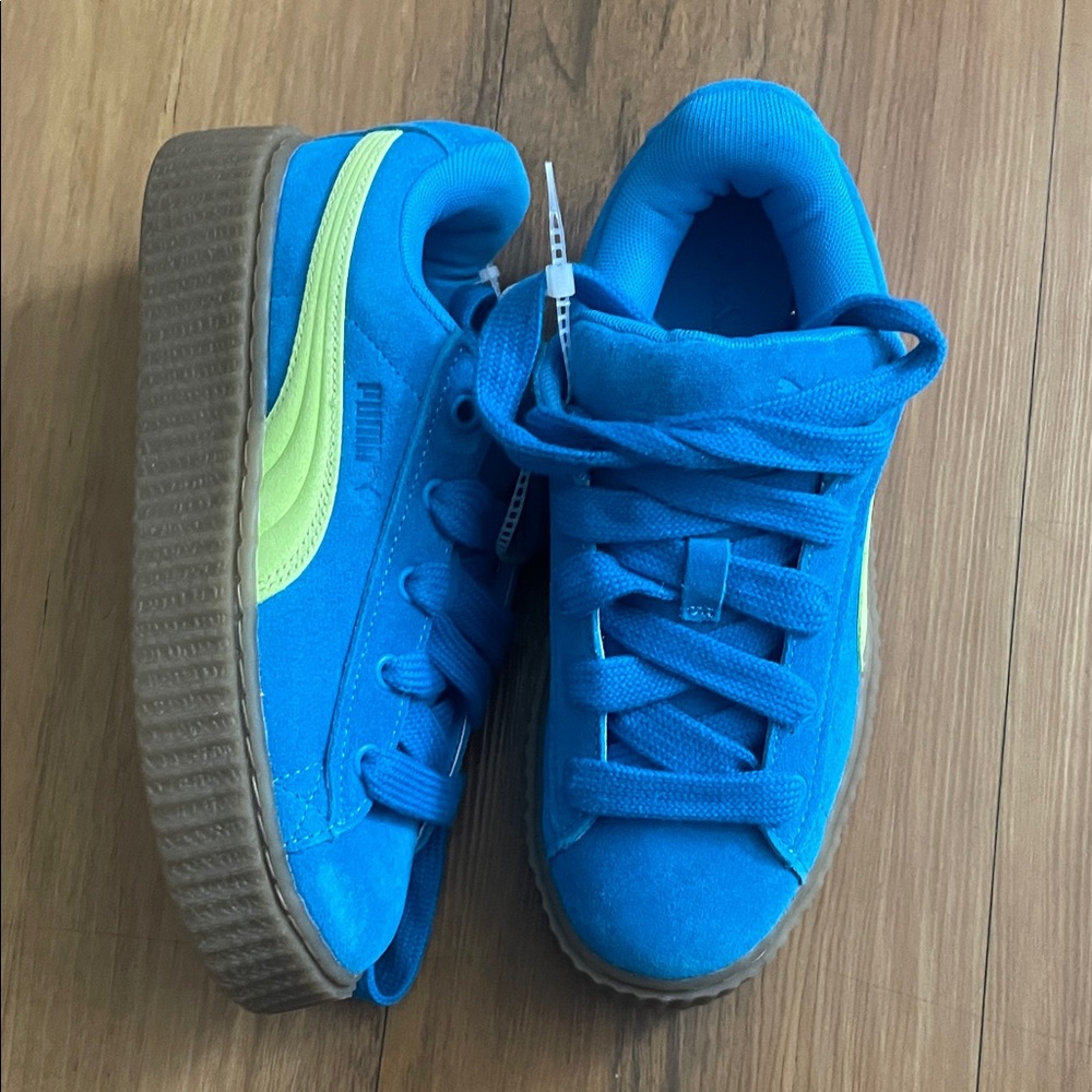Puma Fenty Vibrant Blue and Lime Sneakers
